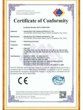 CE - Guangzhou City Freesea Electrical Co., Ltd.