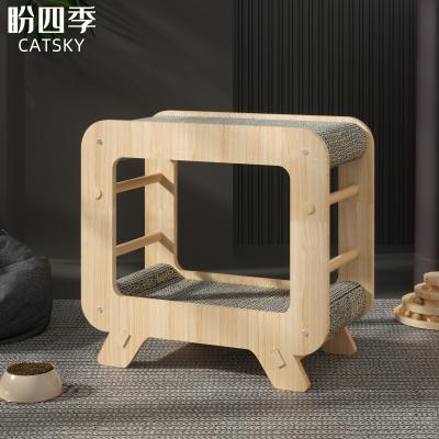 China Amazon Hot Selling Viable New Cat Scratcher Durable Interactive Cat Popular Toy TV Modeling Cat Scratching Board for sale