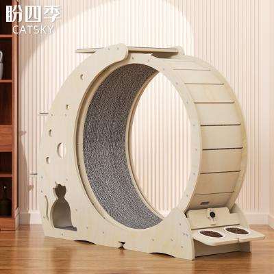 China Stocked Interactive Exercise Cat Climbing Frame Cat Treadmill Pet Tread Wheel Luxury Silent Running Household High Quality for sale