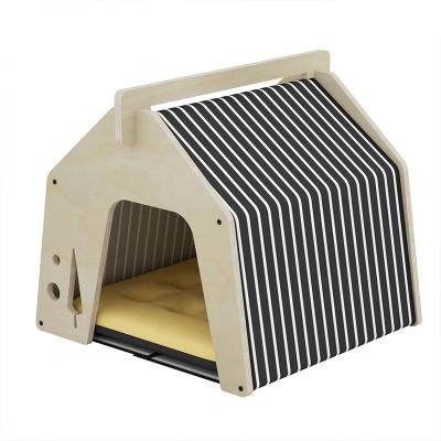 China Sustainable High Quality Solid Wooden Pet Dog Small Wooden Bed Indoor Cat Bed for sale