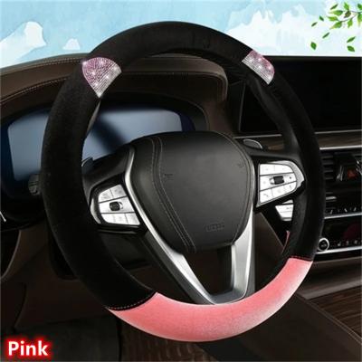 China 2022 New Diamond Cartoon Cute/Cartoon Cute Inlaid Interior, Four Seasons General Cute Ear Safety Steering Non-slip Wheel Cover for sale