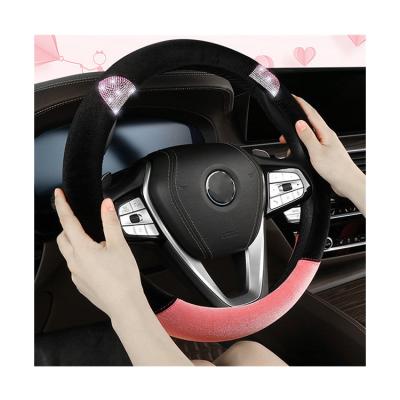 China High Quality Car Leather Cover Cute/Cartoon Steering Wheel Covers for sale