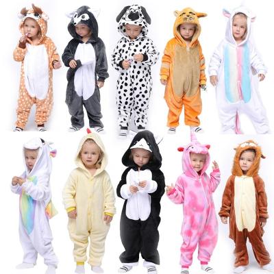 China 2022 new arrival causal thicken flannel unicorn onesie costume baby clothes winter longsleeve baby rompers animal jumpsuit for sale