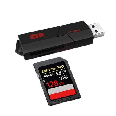 China Black USB3.0 King Kong Series SD+TF Two-in-One Card Reader With Single Slide Cover Reader C307 3.0 for sale