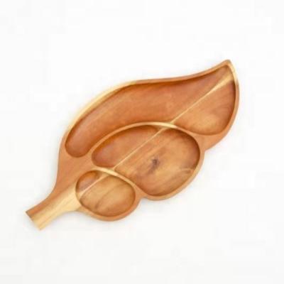 China High Sustainable Cost Effective Shape Leaf Shape Sizzling Dish Dinner Wood Nail Dishes For Wood for sale