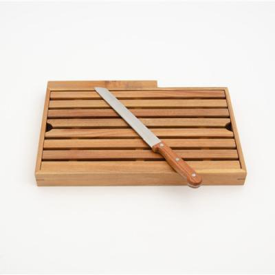 China Viable High Quality Rectangular Cutting Plates Wooden Bread Board Bread Box With Cutting Board for sale