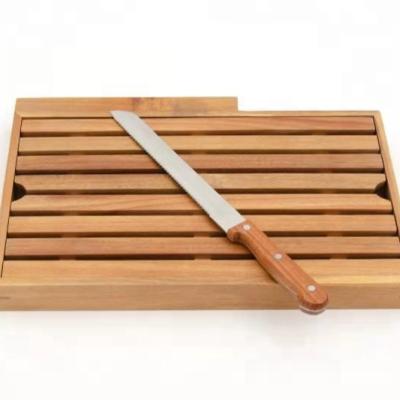 China Factory Supply Viable Feacture With Tray Knife Surface Treatment Varnish Cutter Bread Bin Cutting Board for sale