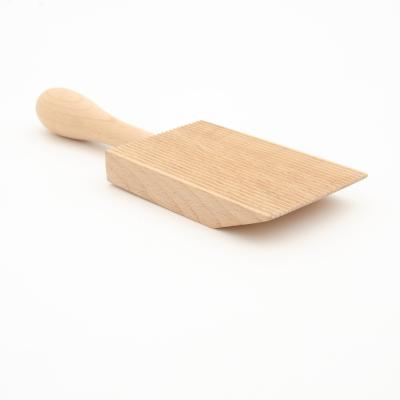 China Viable Easy To Clean Silicon Wooden Scraper Irregularity Beech Spatula Coconut Scraper Promotional Tools for sale