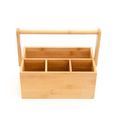 China Customized Sustainable Rectangular Bamboo Wooden Storage Box Storage Racks Racks With Handle Rack for sale