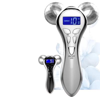 China Hot Selling Anti-Puffiness Face Lifting Device 4D Slim EMS Microcurrent Face Roller Massager for sale