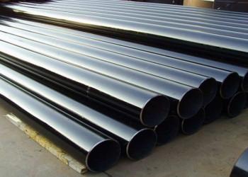 China ASTM A53 Black Painted Longitudinally Welded Beveled Steel Pipe 21.3mm-660mm OD for sale