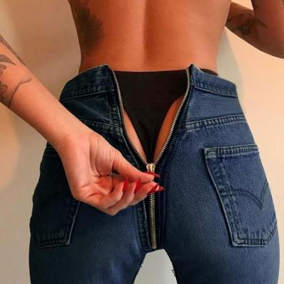 China BILLIONS Girls Custom Sexy Skinny Tight Women QUICK DRY Jeans Open Crotch Jeans for sale