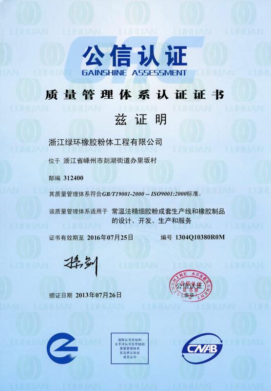 ISO9001 - Hangzhou Luhuan Trading Co.,Ltd