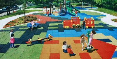 China Outdoor Playground Rubber Mats / Poured Rubber Playground Surface for sale