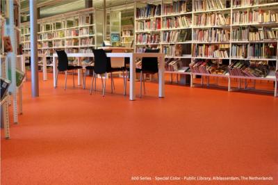 China Orange Rubberized Flooring Rolled Rubber Mats High Tensile for Library for sale