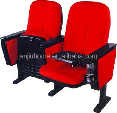 China Folding Commercial Cinema Plastic Seat Price Cup Holder Table VIP Auditorium Chair Plastic Furniture Office Writing Tablet for sale