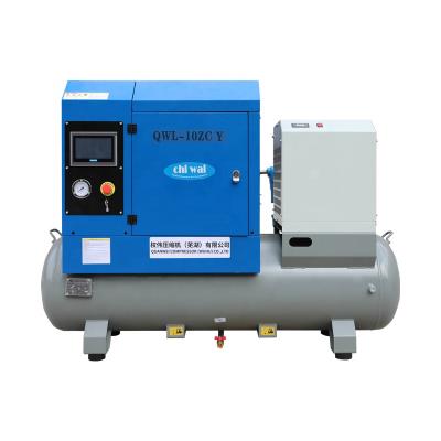 China OIL-LESS 3.7 KW 5HP Screw Air Compressor With Combination Dryer Air Cooling Screw Air Compressor For Sale for sale