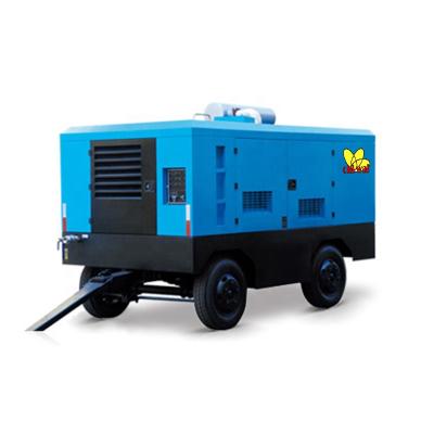 China OIL-LESS Tire Screw Air Compressor Heavy Duty Portable Diesel Air Compressor with Diesel Engine Mine for sale