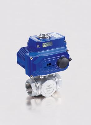 China Electric 3 Way Stainless Steel Ball Valve With Part - Turn Rotary Electric Actuator for sale