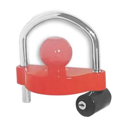 China Trailer Parts Universal Heavy Duty Coupler Lock Caravan Trailer Hitch Lock Red Car Vehicle Parts Carrying Accessories for sale