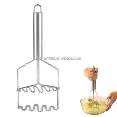 China Manjia Food Grade Stainless Steel Double Layer Double Action Wire Action Potato Crusher Viable Potato Press With S.S. Handle Dishwasher Safe for sale