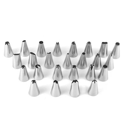 China Sustainable Cake Baking Set Stainless Steel Mouth of 48-Head Device Pastry Nozzle Tool Cream Cookie Piping Pastry Decorating Nozzle for sale