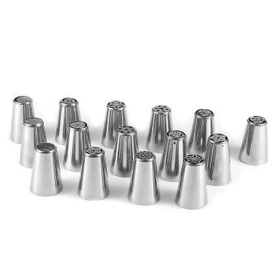 China Manjia Stainless Steel Viable Big Cake Decorating Tip BFJM165 Icing Spout Cupcake Tools 15 Pcs Tulip Icing Piping Nozzles Russian for sale