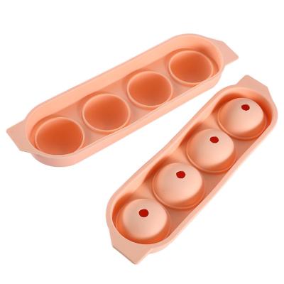 China Manjia Viable Hot Selling Colorful Bar Drinks Plastic Wine Fruit Ice Cream Ball Mold Maker Round 2 4 8 Cell Ice Cube Tray for sale