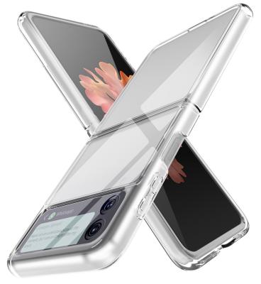 China Custom Anti-drop Crystal Clear Hard PC Cell Phone Case For Samsung Galaxy Z Flip3 5g for sale