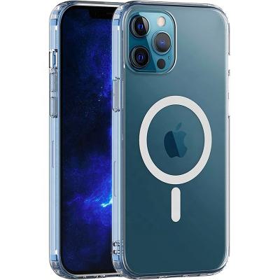 China Clear Shockproof 2 in 1 Magnetic Shockproof Hard Back Airbags Cell Phone Case for iPhone 12 pro Max Cover for sale