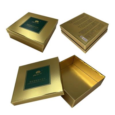 China Recycled Materials Gold Paper Hardcover Lipstick Set Gift Custom Printing Cosmetic Paper Box With Gold Brand Logo for sale