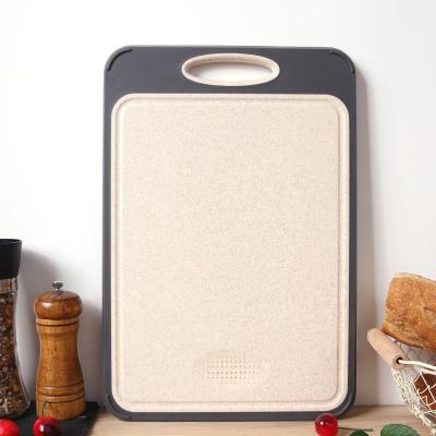 China Sustainable Double Sided Multifunctional Cutting Board PP SS Steel Wheat Straw with Sharpener Garlic Grinding for sale