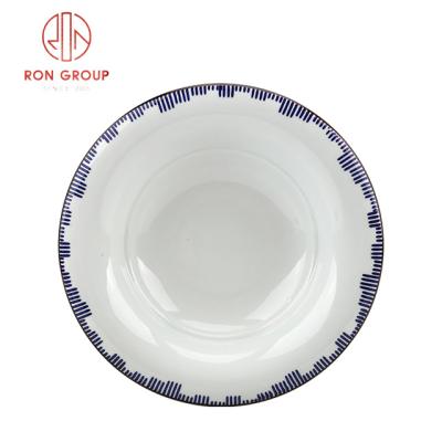 China Amazon Shallow White Dishes Stocked Porcelain Charger Hot Selling Elegant Dish For Sale for sale