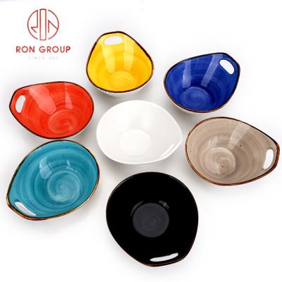 China Cheap Olive Chain Shape Restaurant Wedding Stocked Hand-color Dish Ceramic Dish Set for sale