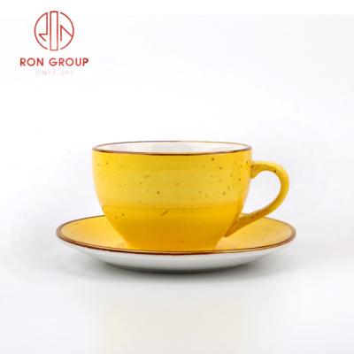 China Stocked RON Group Free Sample Porcelain Mugs Colorful Ceramic Coffee Mug For Sale for sale