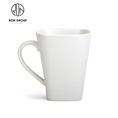 China Stocked White Ceramic Coffee Light Soup Mugs With Handle Cheap Bulk Ceramic Mugs for sale