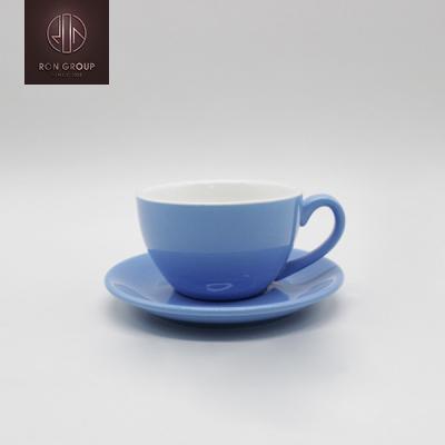 China Best Stocked Selling Porcelain Hotel Restaurant Cafe Saucer Colored Coffee Ceramic Cup for sale