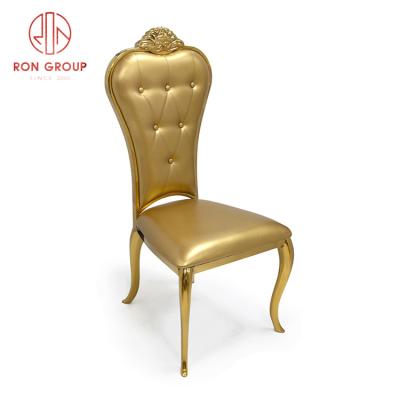 China 2022 New Design Modern Scandinavian Luxury Idyllic Wedding Furniture Stainless Steel Gold Wedding Chairs for sale