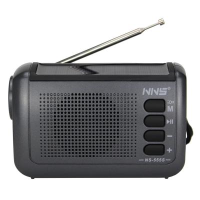 China 2022 PORTABLE Newest Solar Speaker with NS-555S Mini FM Radio USB/TF Torch Stereo Sound Speaker Wireless Radio for sale