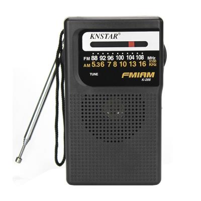 China Knstar K-266 Earphone Jack DC 5V Pocket PORTABLE AM FM Rechargeable Radio for sale