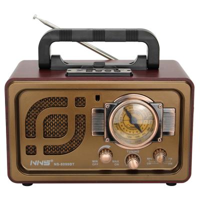 China Built-in Switch 3 Band Home Office AM FM Radio Wooden Vintage Radio Speaker Manufacturing Radio Speaker With BT MP3 Player NS-8099BT for sale