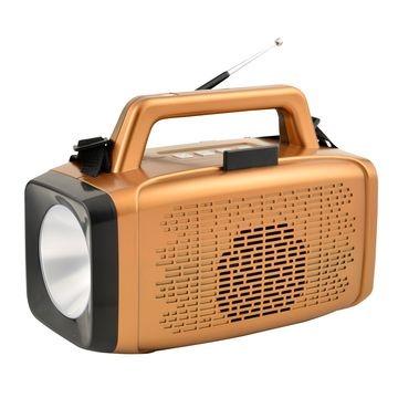 China Next Newest Built-in Speaker USB Charged Light Troch Function LED Flashlight Torch Radio Light FP-27 for sale