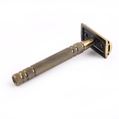 China High Quality Men's Personal Care Men's Personal Care Metal Edge Razor Stainless Steel Handle Metal Shaving Handle Double Shaving Safety Razor for sale