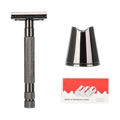 China Hot Selling Men's Personal Care Men's Personal Care Metal Edge Razor Stainless Steel Handle Stainless Steel Handle Double Shaving Safety Razor for sale