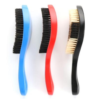 China Factory Price Nondisposable Curved 360 Wave Brush Men Grooming Hair Beard Brush 360 Soft Semi-Hard Wave Brush for sale