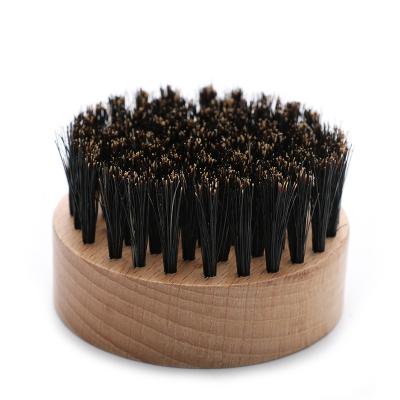 China Boar Hair 100% Natural Nondisposable Mini Round Beard Brush Wood Hair for Men's Mustache Shaving Brush for sale