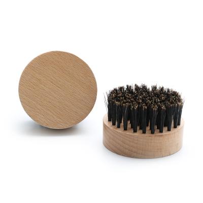 China Boar Hair 100% Natural Nondisposable Mini Round Beard Brush Wood Hair for Men's Mustache Shaving Brush for sale