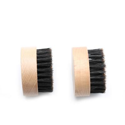 China Boar Hair 100% Natural Nondisposable Mini Round Beard Brush Wood Hair for Men's Mustache Brush Beard Shaving Brush for sale