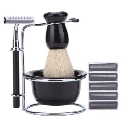 China Antique Shave Brush 3 in 1 Cleaning Facial Tools Men Beard Foaming Shaving Brush Eco-friendly for sale