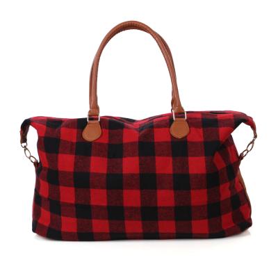 China Fashion Personalized Plaid Extra Weekender Large Tote Bag for sale